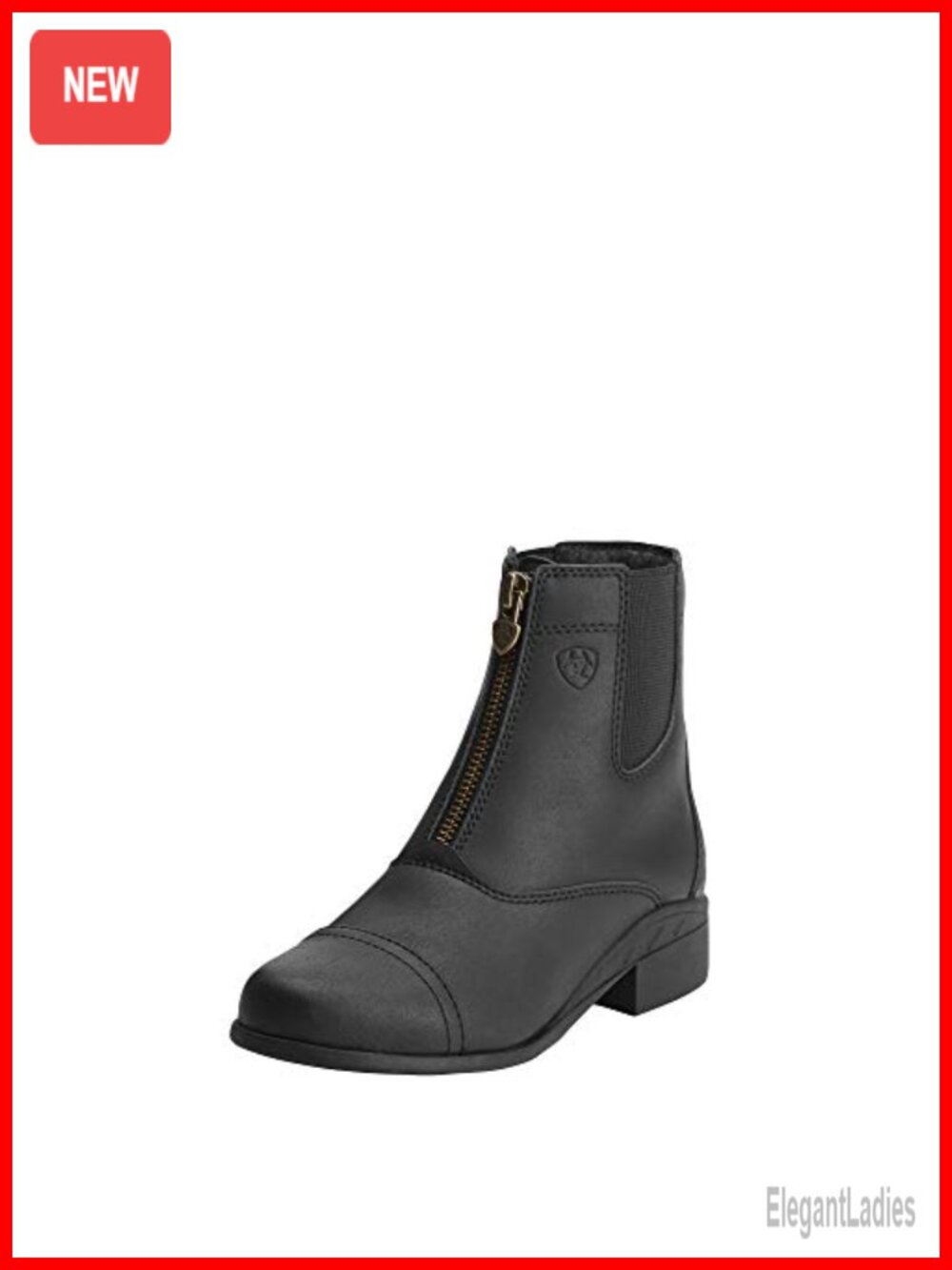 Full-Grain Leather Paddock Boot, Zip Closure, English Riding